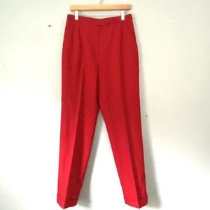 Harve Benard Pants Size 12 (8/10) Red Wool Lined Trousers Vintage